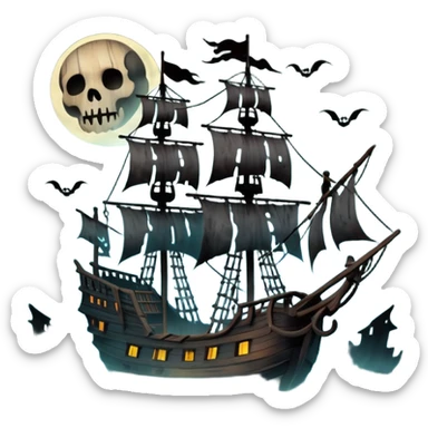 haunted Pirate Ship sticker