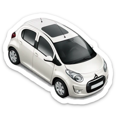 Citroën C1 blanche, 5 portes, année 2010 sticker