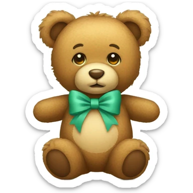 Teddy bear with bow sticker