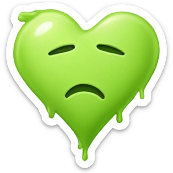 pistachio green colour broken heart  sticker