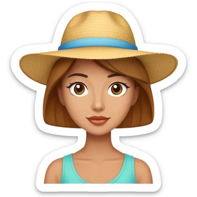 Summer Collins wearing a hat sticker