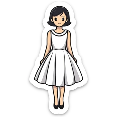 fashionable dress design sticker