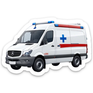 Ambulance - Mercedes-Benz Sprinter (Model Year: 2018) (Iconic Colour: White with red and blue markings) sticker
