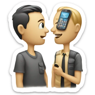 Phones talking to each other  sticker