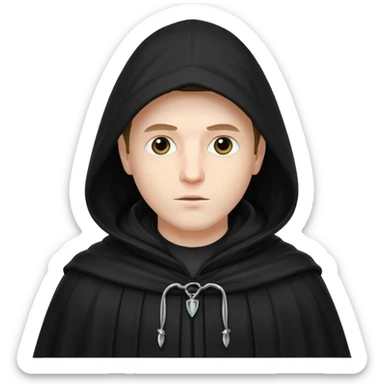 A wandering philosopher in a long black cloak sticker
