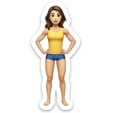 Woman leg muscles, fit Caucasian woman, brunette sticker