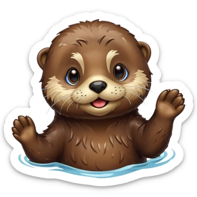 awake sea otter sticker