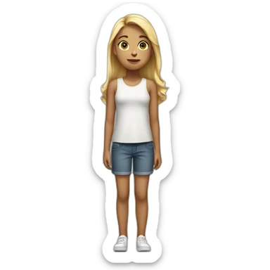 white 12 years old girl stand up sticker
