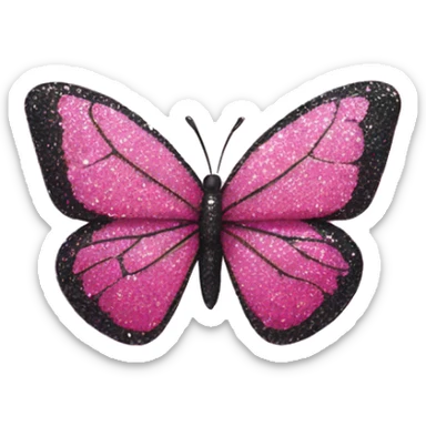 Pink Glitter butterfly sticker