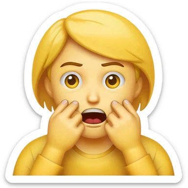 Emoji biting their nails while anxiously waiting for results ￼ sticker