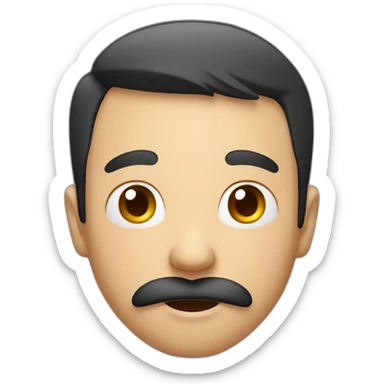 Asian man with moustache look's surprised sticker