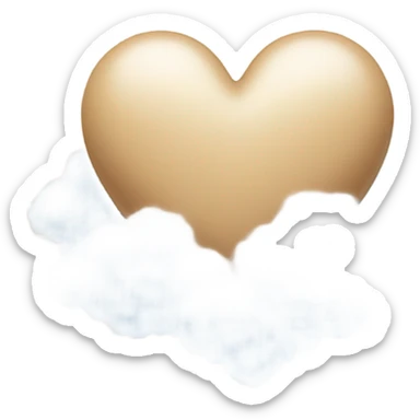 beige heart + cloud sticker