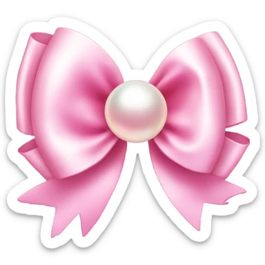 coquette pink pearl bow sticker