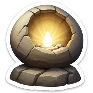 light coming from tomb (Easter) (big round rock moved light coming through) sticker