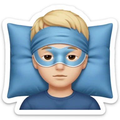 boywith a sleeping mask over head sticker