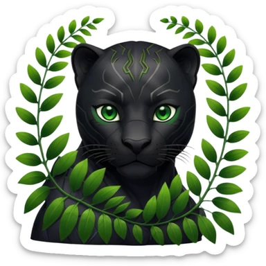 A black panther in a jungle sticker