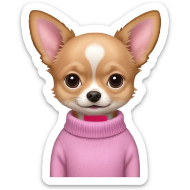 chihuahua with a pink sweater sticker