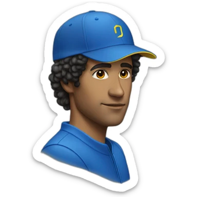 Senna-wearing-blue-hat sticker