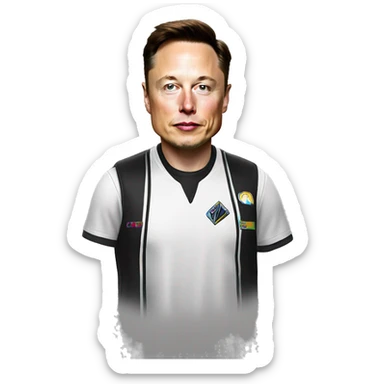 elon musk with the shirt of colo colo sticker