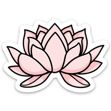 Delicate soft pink lotus flower with magical inner glow sticker