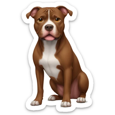 Brown pitbull sticker