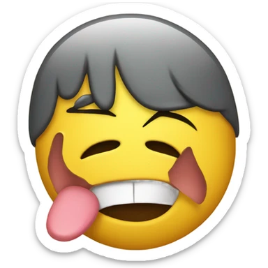 Yellow emoji angry sticking tongue out sticker