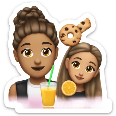 Ariana grande with cookie and juice  sticker