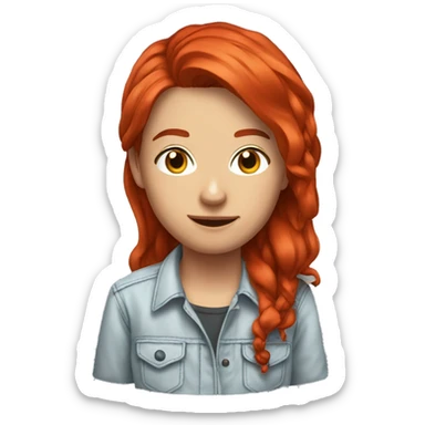 Content Maker with Kamera, red Hair and nice Shirt sticker