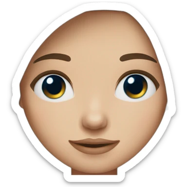 girl with straight medium brown hair, light skin and blue eyes sticker