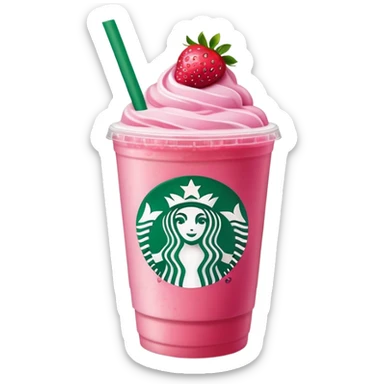 Starbucks drink that is pink with strawberries  sticker