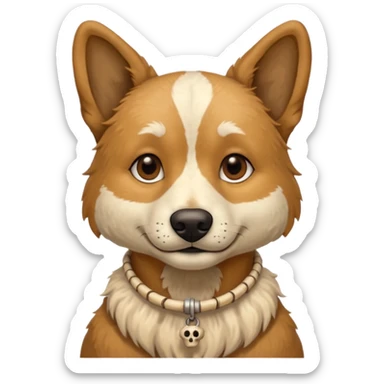 ancient dog with bone necklace sticker