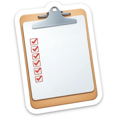 minimalist clipboard with a single checkmark sticker