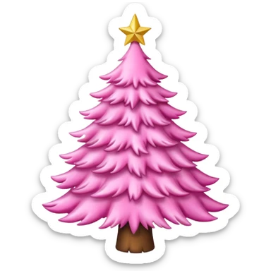White x-mas tree with pink Christmas tree decorations sticker