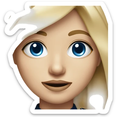 Blonde girl blue eyes hyper realistic police officer sticker