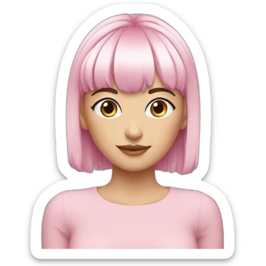 short pixie bangs platinated woman pink hair band sticker