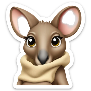 kangaroo with baby in its pouch sticker