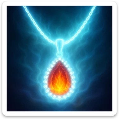 Make the necklace floating and ethereal, with a glowing aura sticker