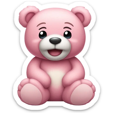 Happy Valentines Yoyi big pink teddy bear sticker