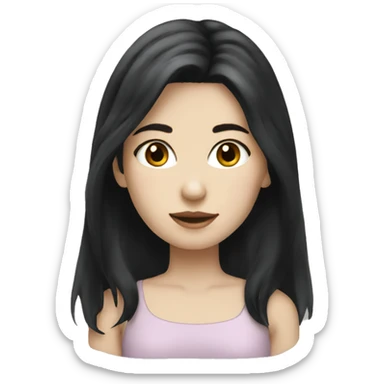 girl with black hair pale skin sticker