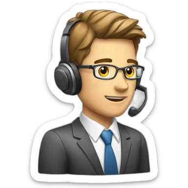 sales, calling, get appointment, men, phone, headset sticker