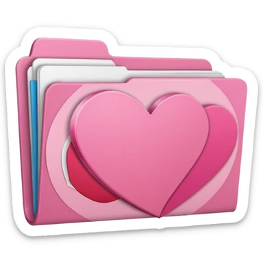 file folder pink with heart sticker