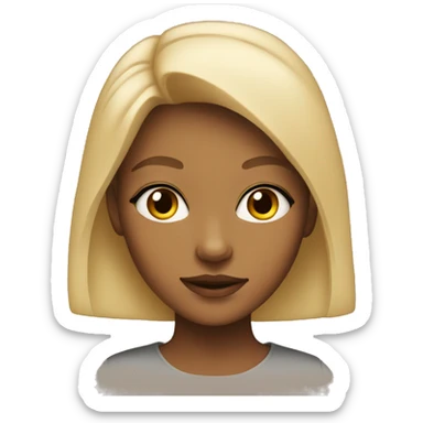  Blond girl with brown cat eyes sticker