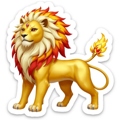 Pyroar-Solgaleo-Fakémon-hybrid-creature (full body)  sticker