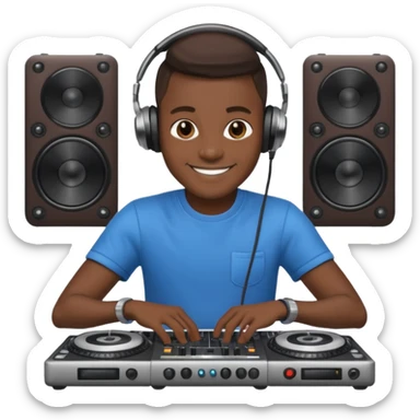 dj with setup sticker