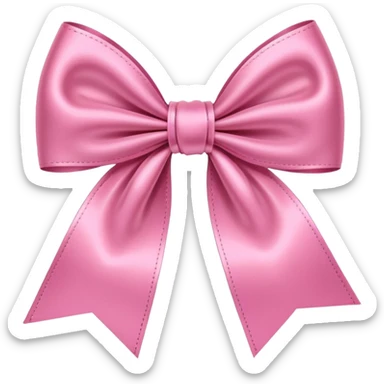 pink ribbon bow, simple, shiny sticker