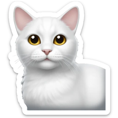 short fur white cat with black spot next to his right ear sticker