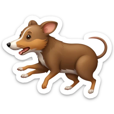 Dog chasing a rat sticker