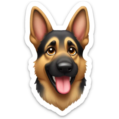 German Shepard blowing a kiss that’s a heart  sticker