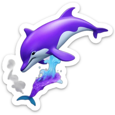 vaping purple dolphin sticker