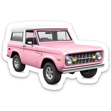 Pastel pink bronco car  sticker